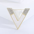 Open Letter V Brooch In 2 Styles With Polished Metal Details view 6