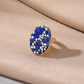 Gold Tone Oval Irregular Chip Adjustable Rings in Seven Colors view 6