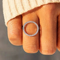 Circular Clear Stone Open-Hoop Stud Earrings In Three Metal Tones view 6