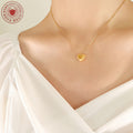 Polished Heart Pendant Necklace Gold Rose Gold Steel Lengths view 3