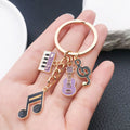 Purple Black Red Blue Pink and Yellow Music Keychains view 2