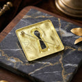 Square Keyhole Brooch in Polished Metal for Jackets and Scarves view 4