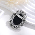 Blue Silver Tone Woman Portrait Crystal Two Designs Metal Brooch Pin view 3
