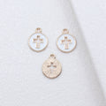 Round Enamel Cross Charms in Four Pastel Colorways view 2