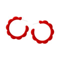 Matte Scalloped C-Shape Hoop Stud Earrings 11 Colors view 5
