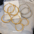 Classic Rounded Hoop Earrings in Three Sizes and Two Tones view 1