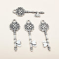 Ornate Skeleton Key Charms in Two Antique Finishes view 4