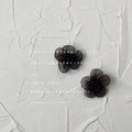 Black Mesh Lace Flower Stud Earrings Beaded Centers view 1