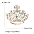 Crystal Crown Brooch in Silver or Gold Tone Finish view 7