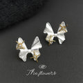 Silver Tone Bow And Gold Tone Star Accent Stud Earrings view 6