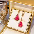 Gold Knot Asymmetric Druzy Drop Earrings Pink Amber view 6