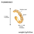 Stainless Steel Zircon Ear Cuffs Twist Triple Double Gold Steel view 6