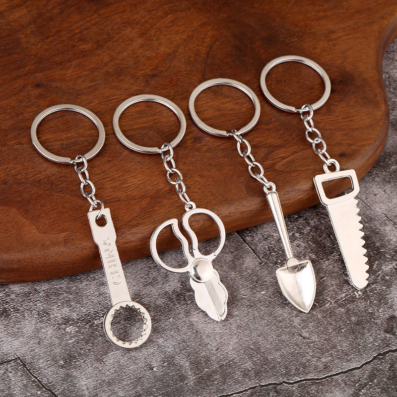 Metal Tool Keychain Gift Pendant with Wrench Hammer Screwdriver Designs