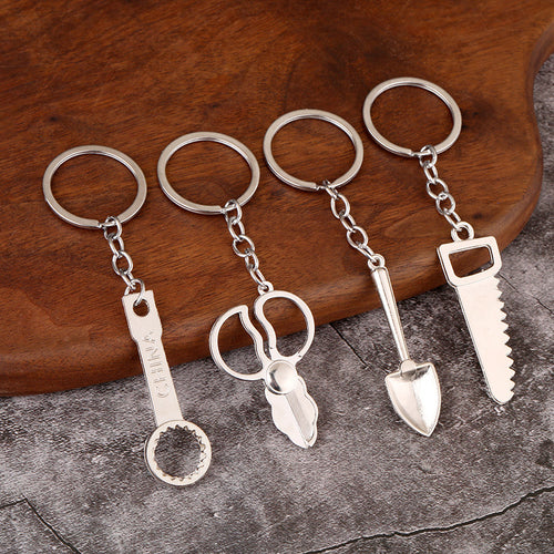 Metal Tool Keychain Gift Pendant with Wrench Hammer Screwdriver Designs