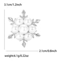 Faux Pearl Snowflake Brooch In Silver And Gold Tones view 4