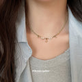 Crystal Flower Beaded Necklaces in Gold and Green Tones view 3