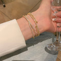 Crystal Double Row Cross Twist Open Cuff Bangle Bracelet view 2