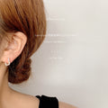 Gold Tone Micro Pave Initial Letter Stud Earrings 26 Styles view 8