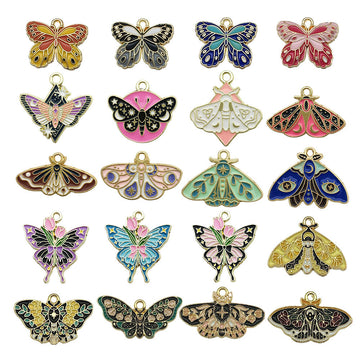 Yellow Butterfly Metal Charms with 6 Listed Options