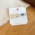Silver Resin Disk Crystal Bow Duckbill Hair Clip Sets view 7