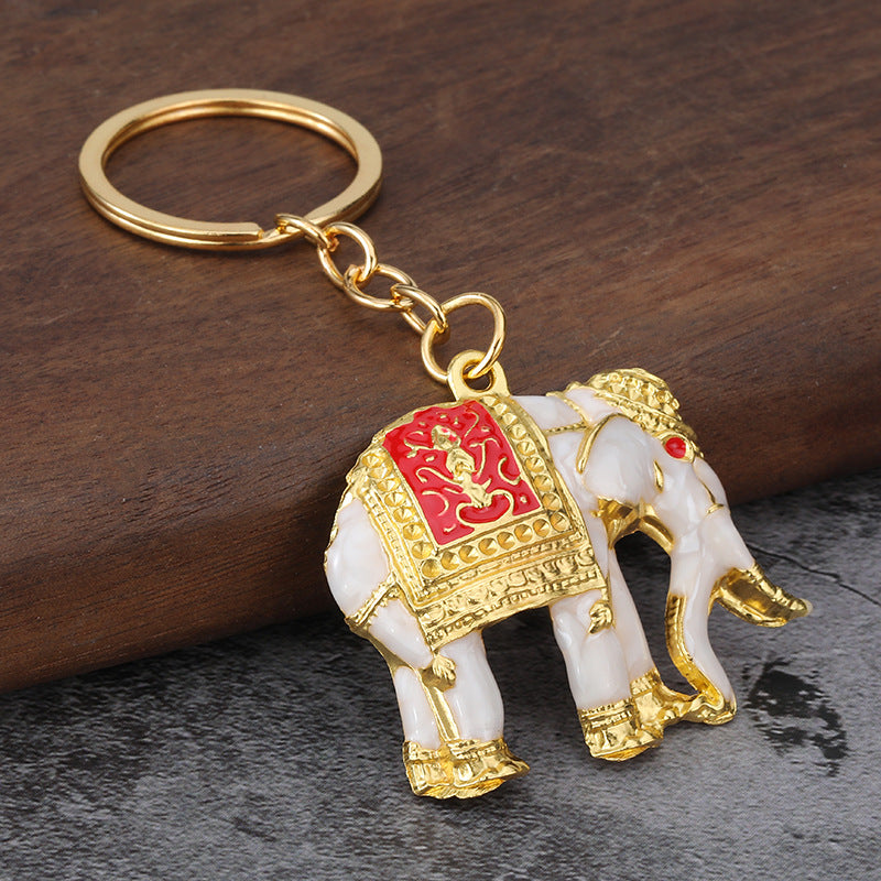 3D Elephant Zinc Alloy Car Keychain Gift Pendant