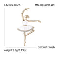 Dancing Ballerina Crystal Brooch in Detailed Metal and Crystal Design view 5