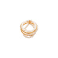 Multi Layer Pearl Open Ring Metal Bead Bands Silver view 5