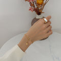 Paperclip Chain Bracelet Letter Tag Pendant Gold Steel view 4