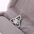 Silver Celtic Trinity Knot Heart Claddagh Pendant Necklace view 3