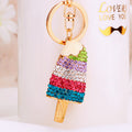 Gradient Crystal Popsicle Keychains in Multicolor Blue Green and Fuchsia view 1
