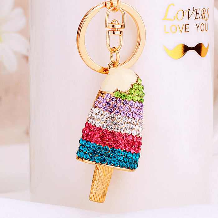 Gradient Crystal Popsicle Keychains in Multicolor Blue Green and Fuchsia