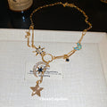 Star And Crescent Charm Gold Tone Necklace Jewelry Design view 2
