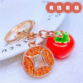 Braided Coin and Persimmon Wrist Strap Keychains in Three Colors view 3