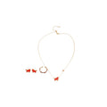 Red Enamel Pony Pendant Necklace Matching Open Ring view 5