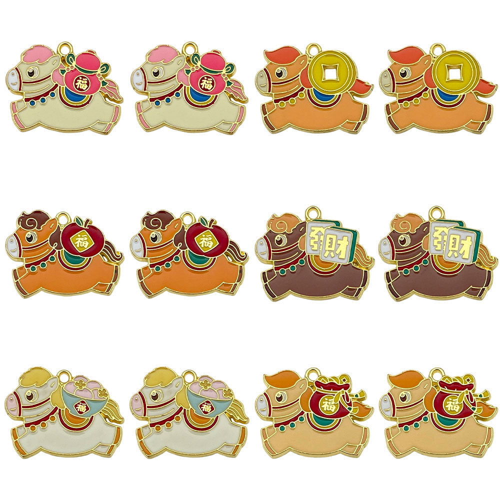 Enamel Zinc Alloy Enamel Charm Pendants