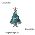 Rhinestone Christmas Tree Brooch Star Top Red Or Teal Accents view 5
