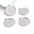 Round Stainless Steel Pendant Bezel Trays in Two Sizes view 3