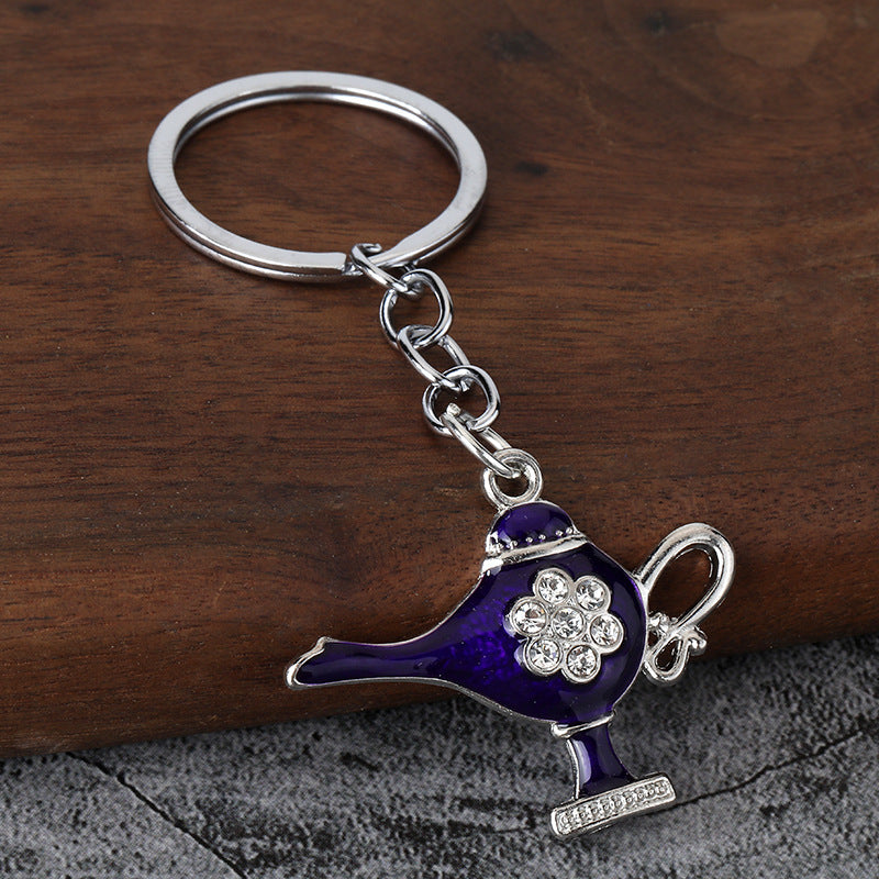 Colorful Magic Lamp Metal Keychain for Bag Charm and Travel Souvenir
