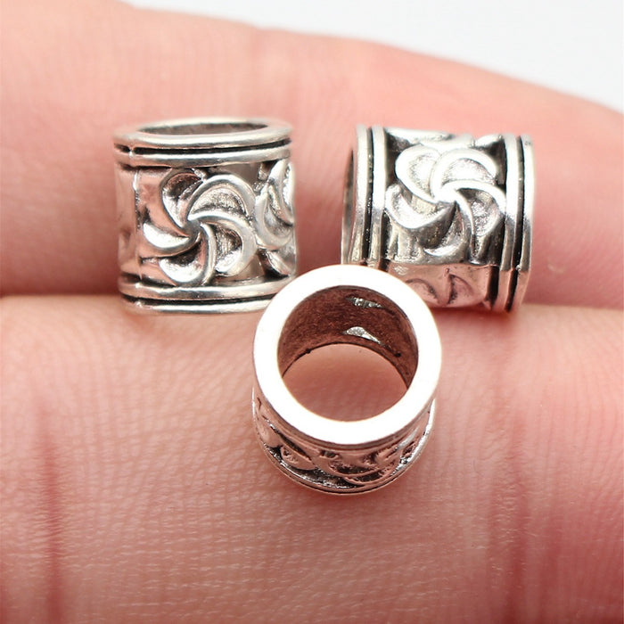 Open Spiral Tube Large Hole Metal Beads in Two Finishes