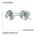 Round Eyeglasses Brooch With Textured Frames And Blue Lenses view 5