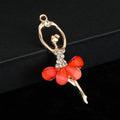 Gold-Tone Rhinestone Ballerina Dancer Charm Pendant Eight Colors view 9