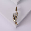 Abstract Two Tone Figure Brooch with Pearl Accent Decorative Lapel Pin view 3
