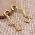 Wavy Triple Loop Safety Brooch Pins in Three Metal Finishes view 2