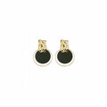 Gold Textured Geometric Disc Ring Drop Earrings Three Colors view 5