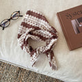 Brown And Black Geometric Print Lightweight Square Scarf view 6