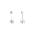 Silver Snowflake Crystal Look Two Part Jacket Earrings view 5