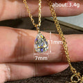 Pear-Shaped Clear Solitaire Pendant Necklace In Gold Tone view 5