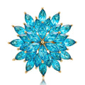 Marquise Crystal Snowflake Metal Brooch in Four Colors view 1