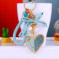Rose Heart Keychains with Pearl Bow Fortune Cords and Loose Loops view 2