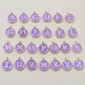 Round Enamel Alphabet Charms A to Z in Seven Color Sets view 10
